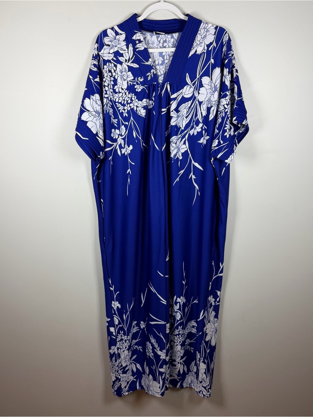 Vintage Anthony Richards Muumuu House Lounge Dress Womens 2X Floral Pockets